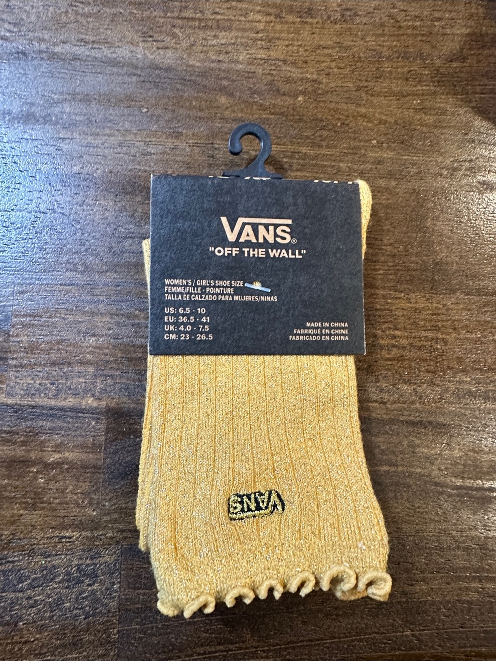 NWT Vans Gold Socks (Shoe Size 6.5 - 10)